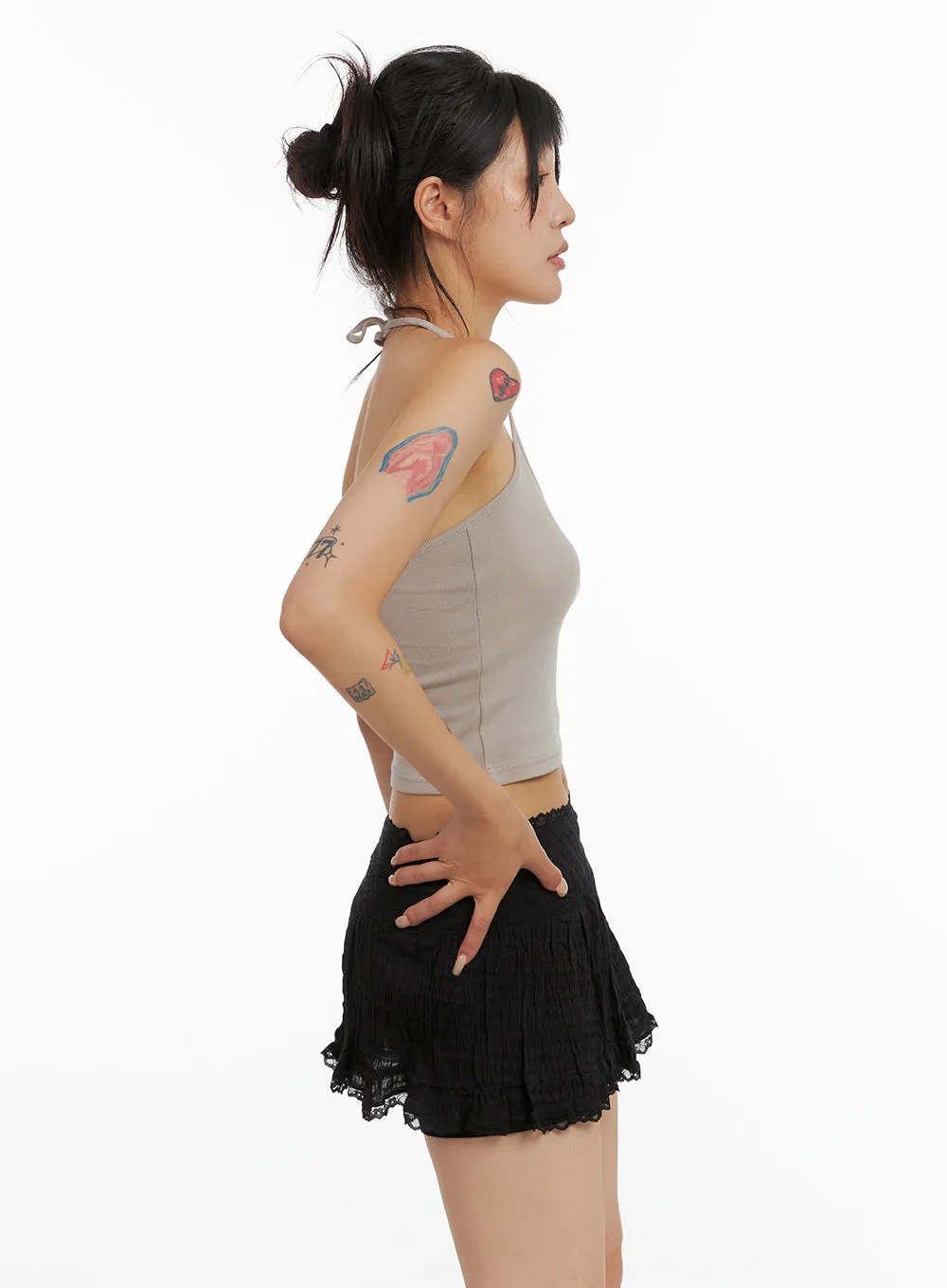 Flower Printed Halter Neck Tank Top CL415 sold by Lewkin product image thumbnail 3