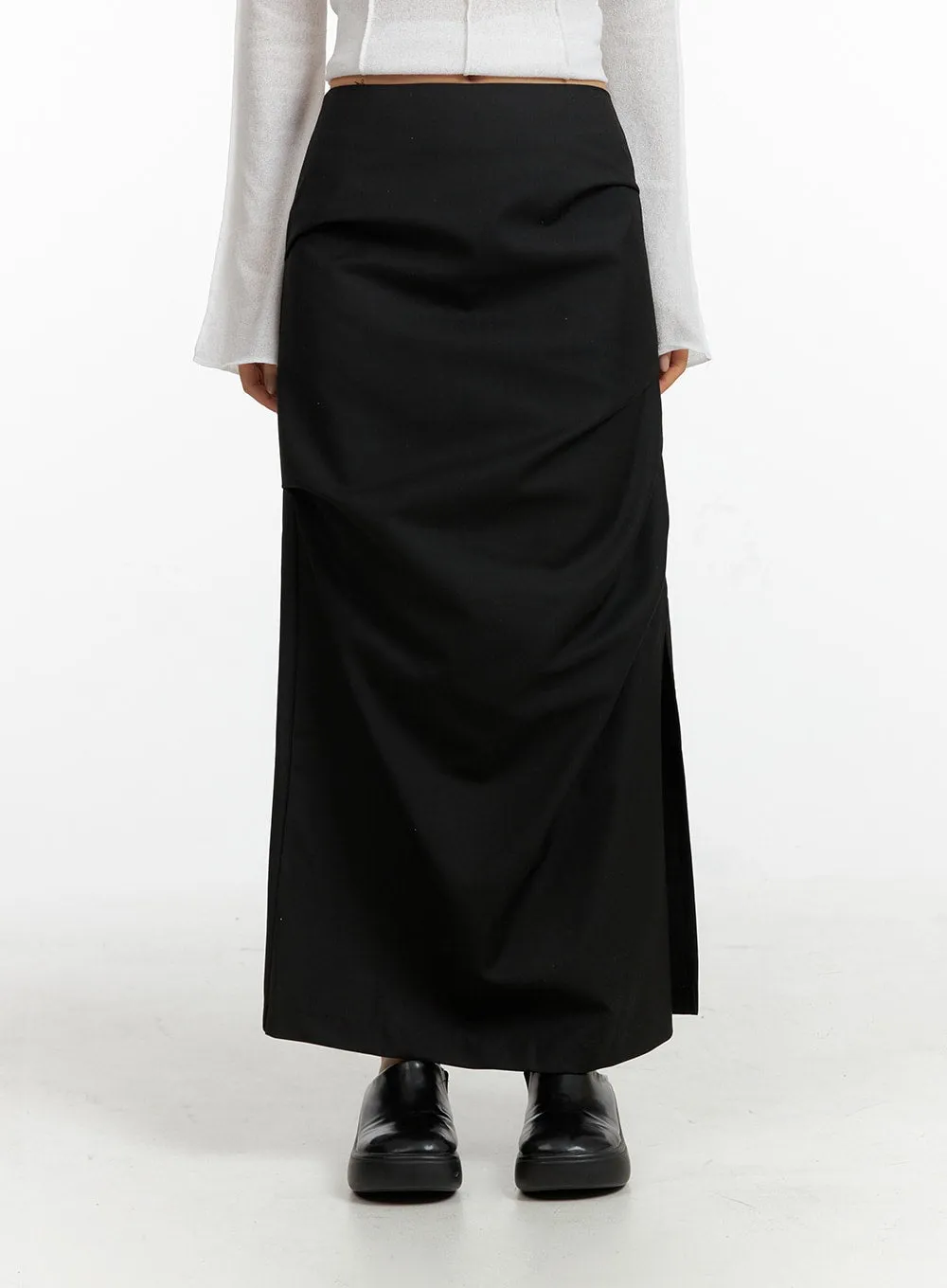 Semi-Ruched Split Maxi Skirt CF407 sold by Lewkin product image thumbnail 4