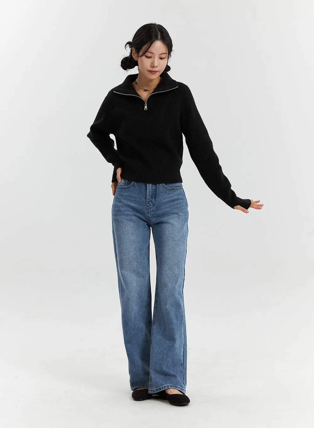 Half-Neck Zip Sweater OD321 sold by Lewkin product image thumbnail 5