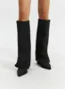 Women's Pointed Toe Wedge Heel Knee High Boots CD320 sold by Lewkin