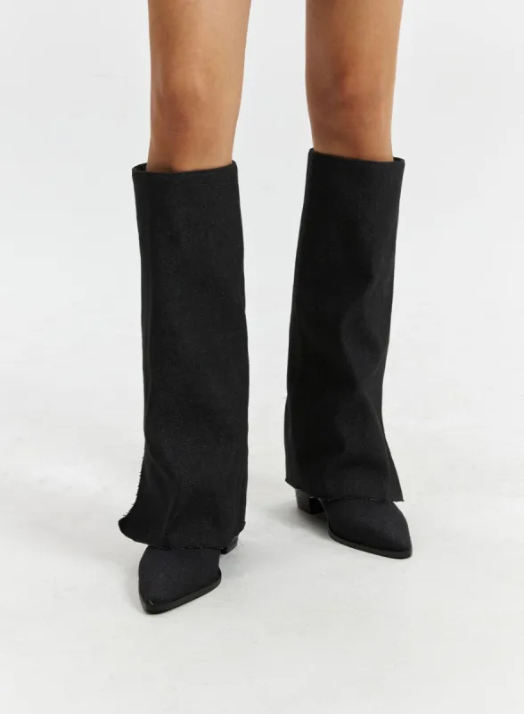 Women's Pointed Toe Wedge Heel Knee High Boots CD320 sold by Lewkin