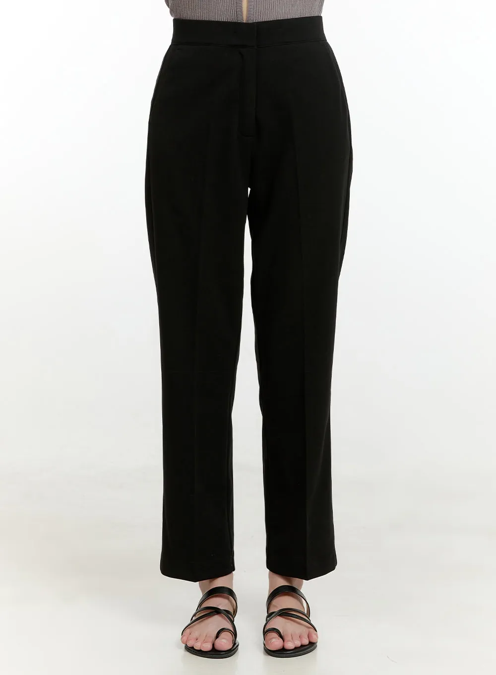 High Waist Cropped Straight Tailored Pants OL423 sold by Lewkin
