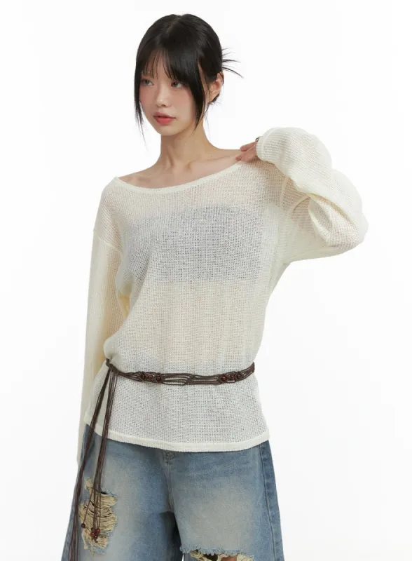 Sheer Bliss Off Shoulder Sweater CL412 sold by Lewkin