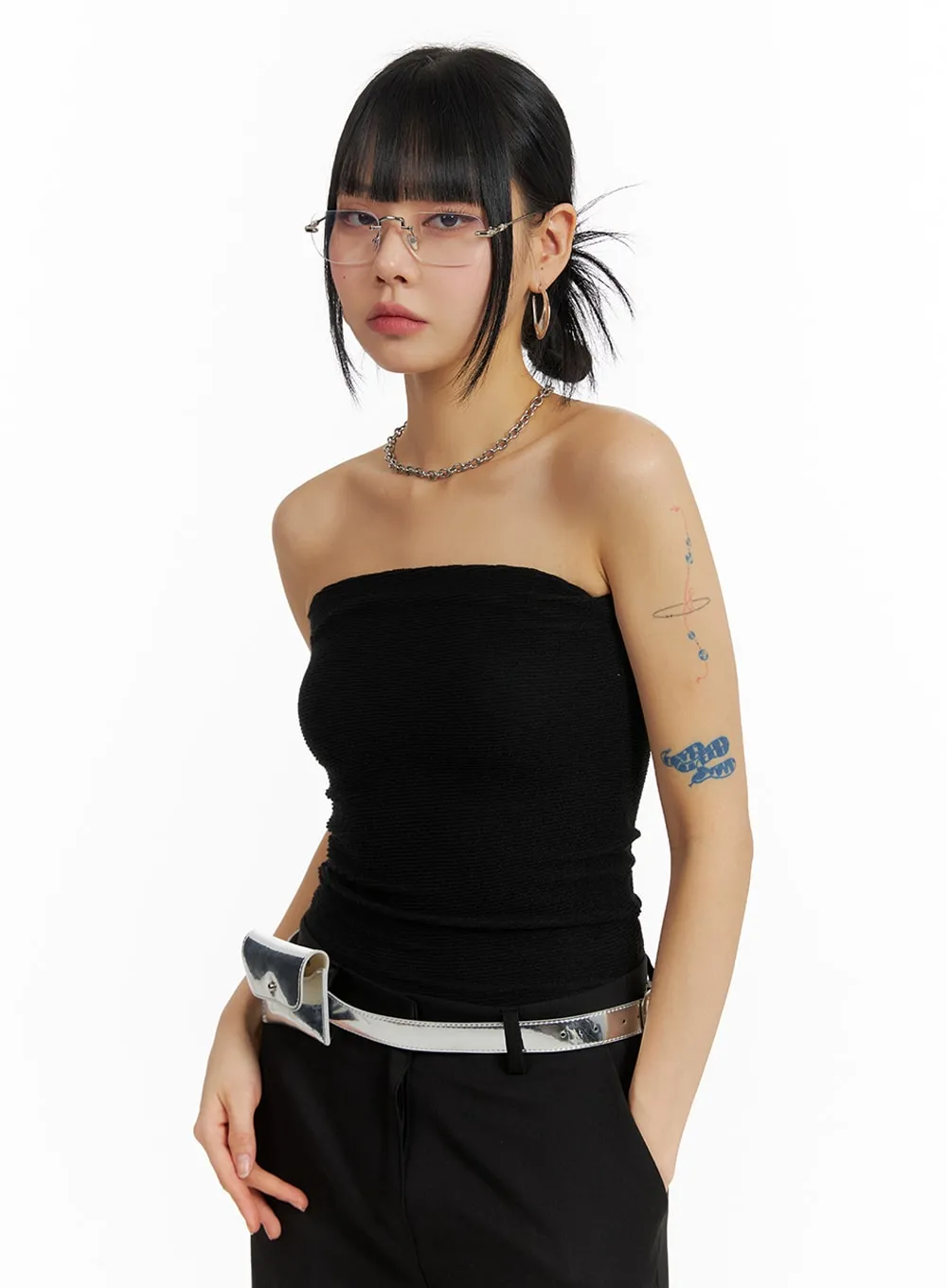 Solid Strapless Top IM414 sold by Lewkin product image thumbnail 3