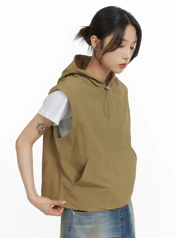 Nylon Pocket Hooded Vest CM426 sold by Lewkin
