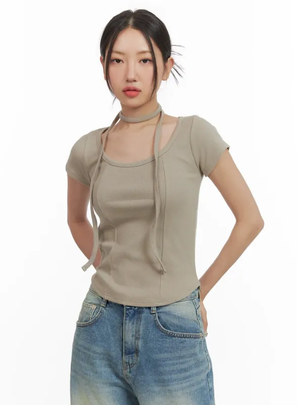 Slim Fit U Neck Top CY423 sold by Lewkin