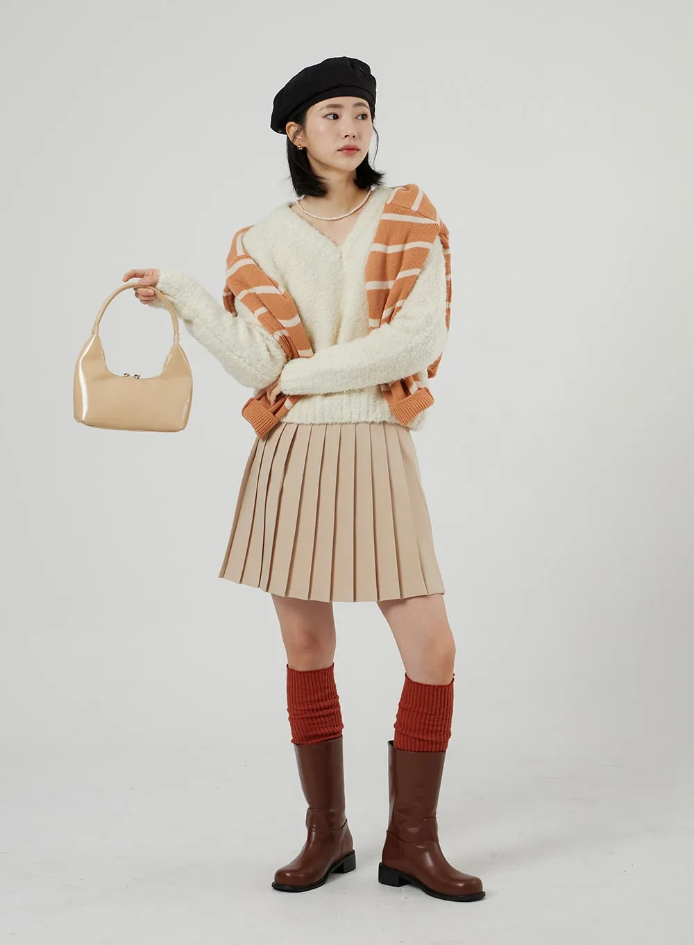 Basic Pleated Mini Skirt OF308 sold by Lewkin