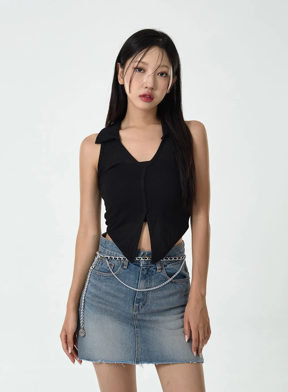 Crop Sleeveless Vest CG08 sold by Lewkin