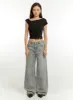 Asymmetrical Buttoned Crop Top CU424 sold by Lewkin