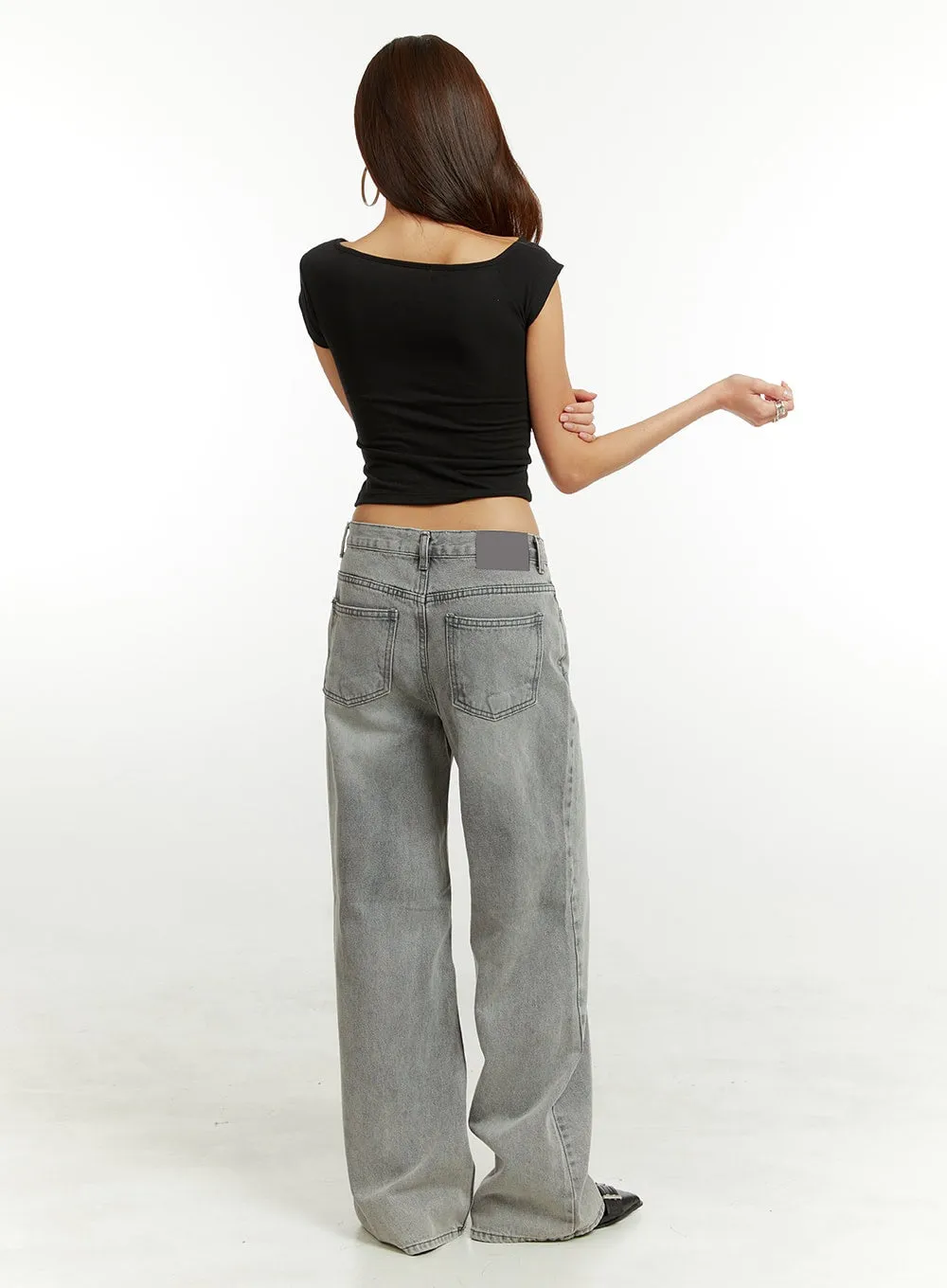 Asymmetrical Buttoned Crop Top CU424 sold by Lewkin product image thumbnail 4