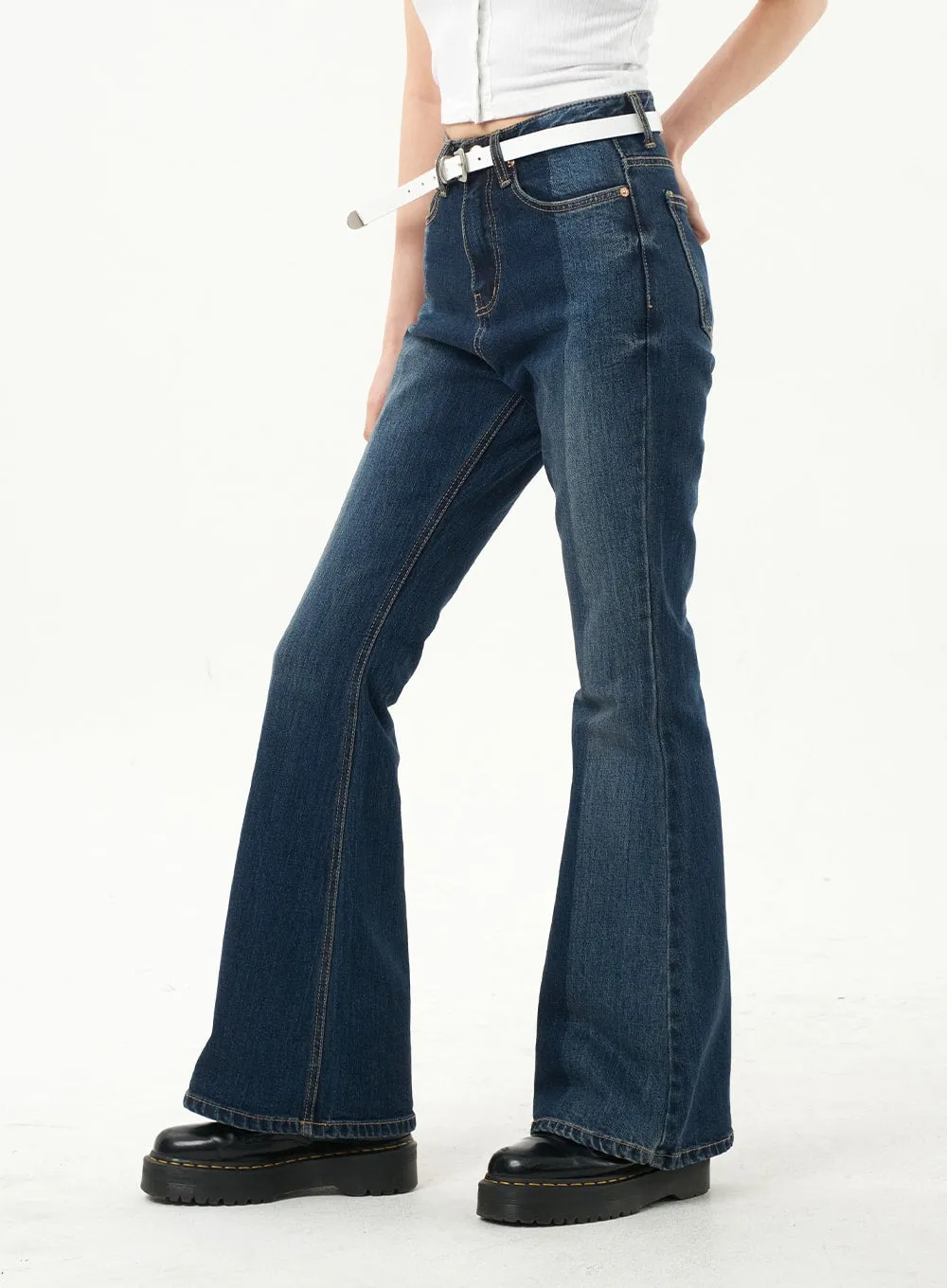 Dark Wash Bootcut Jeans CA328 sold by Lewkin product image thumbnail 5