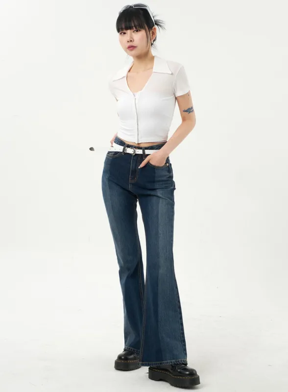 Dark Wash Bootcut Jeans CA328 sold by Lewkin