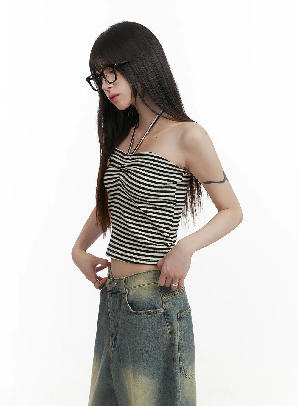 Striped Halter Top CY407 sold by Lewkin product image thumbnail 2