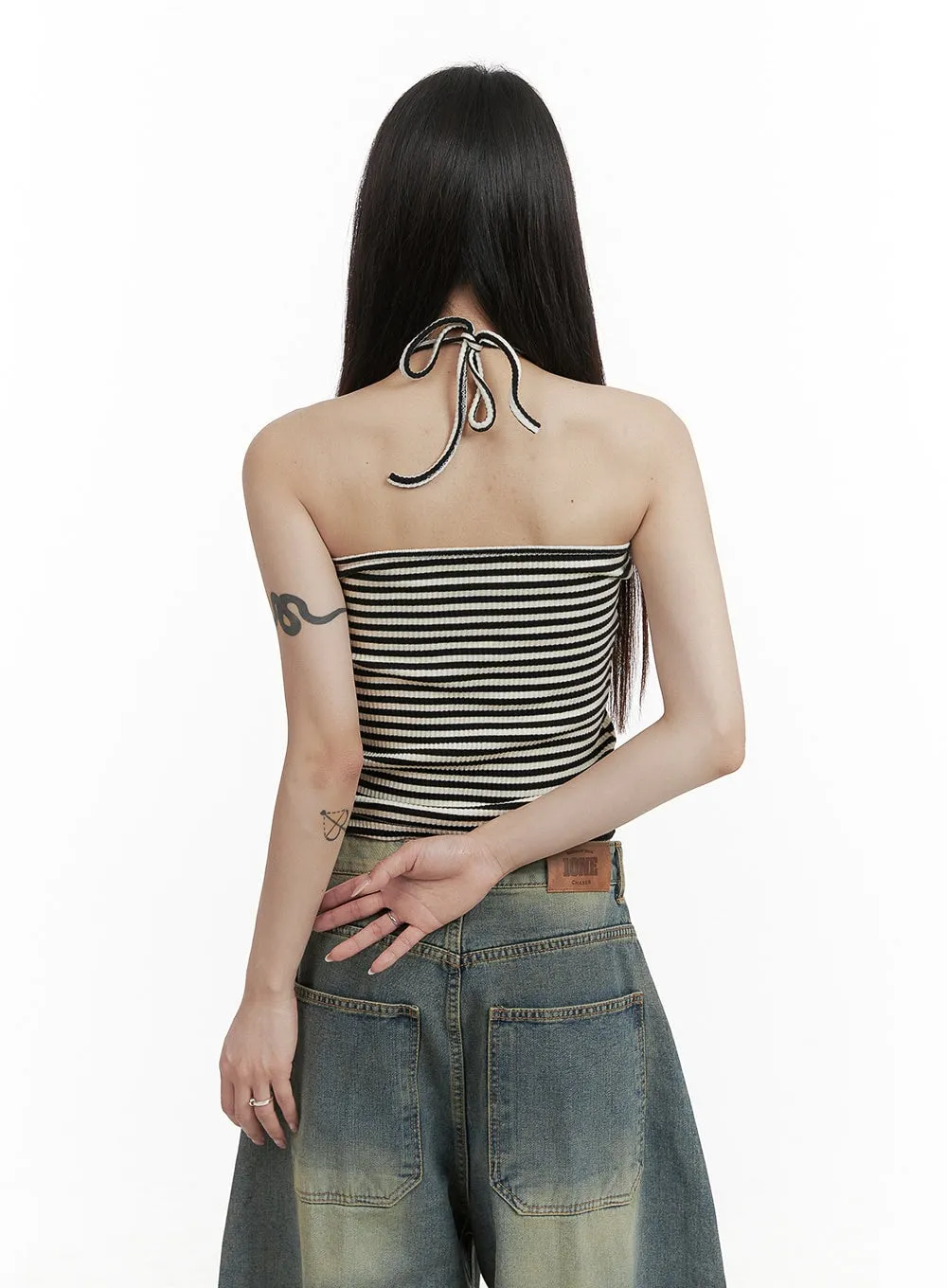 Striped Halter Top CY407 sold by Lewkin product image thumbnail 3