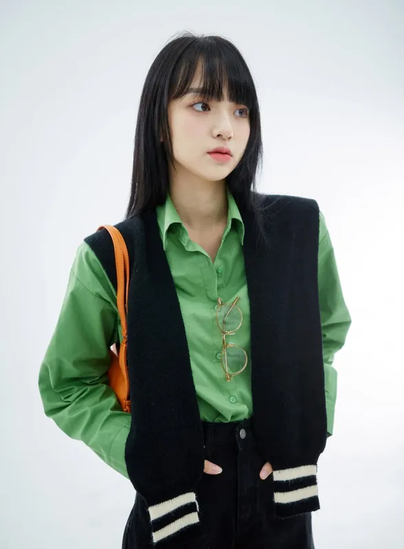 Oversize Long Sleeve Shirt OO04 sold by Lewkin