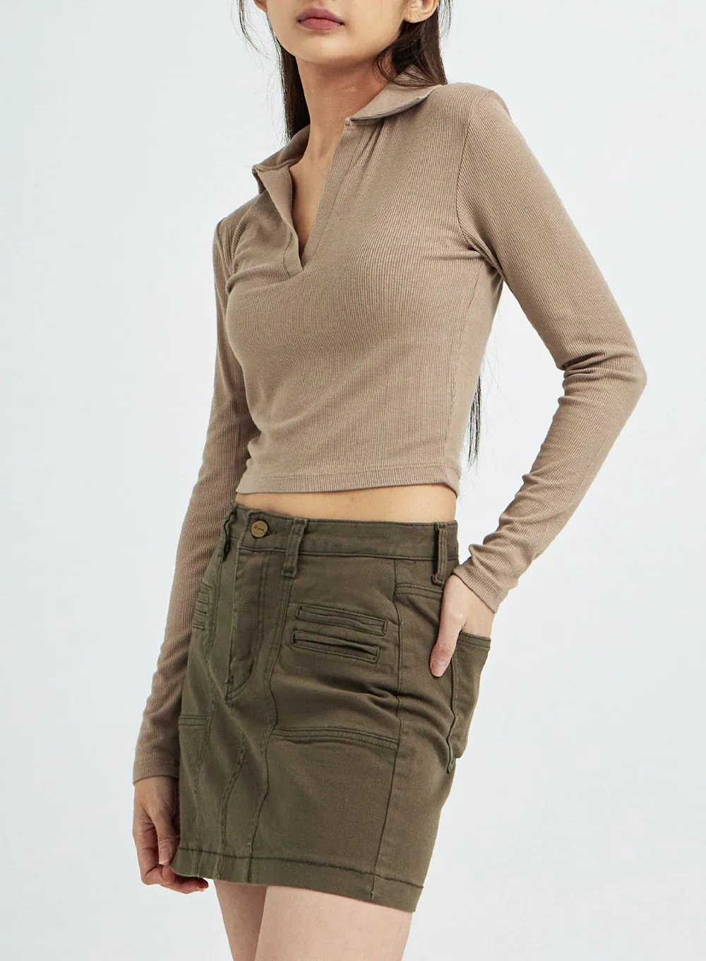 Crop Long Sleeve T-Shirt CS13 sold by Lewkin product image thumbnail 2