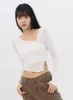 Slim Fit Long Sleeve Crop Tee IN310 sold by Lewkin