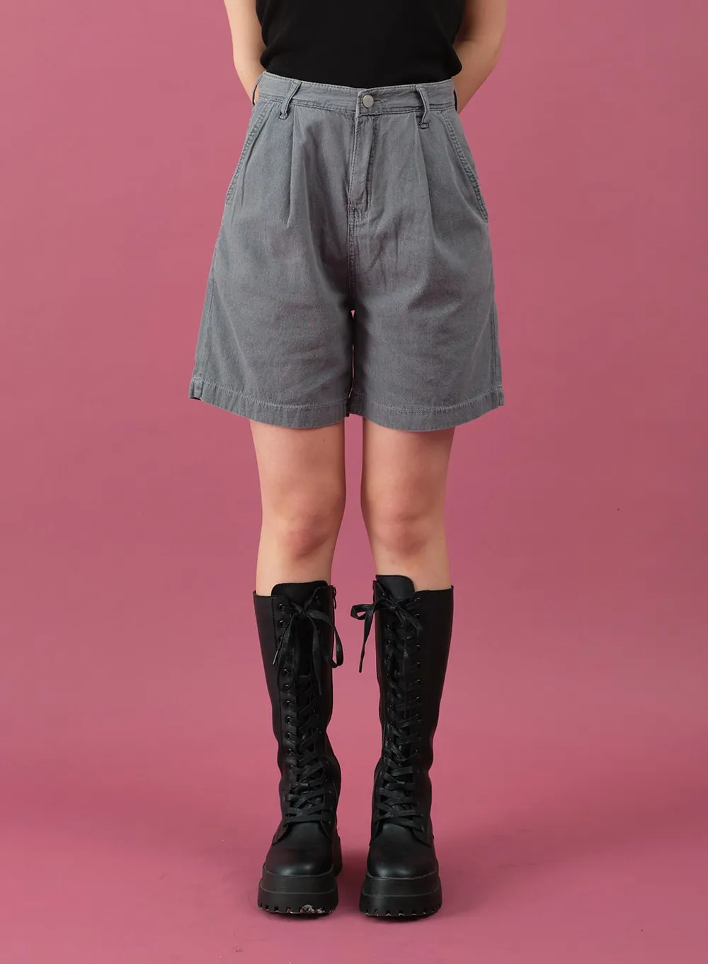 Pintuck Summer Jean Shorts CM11 sold by Lewkin