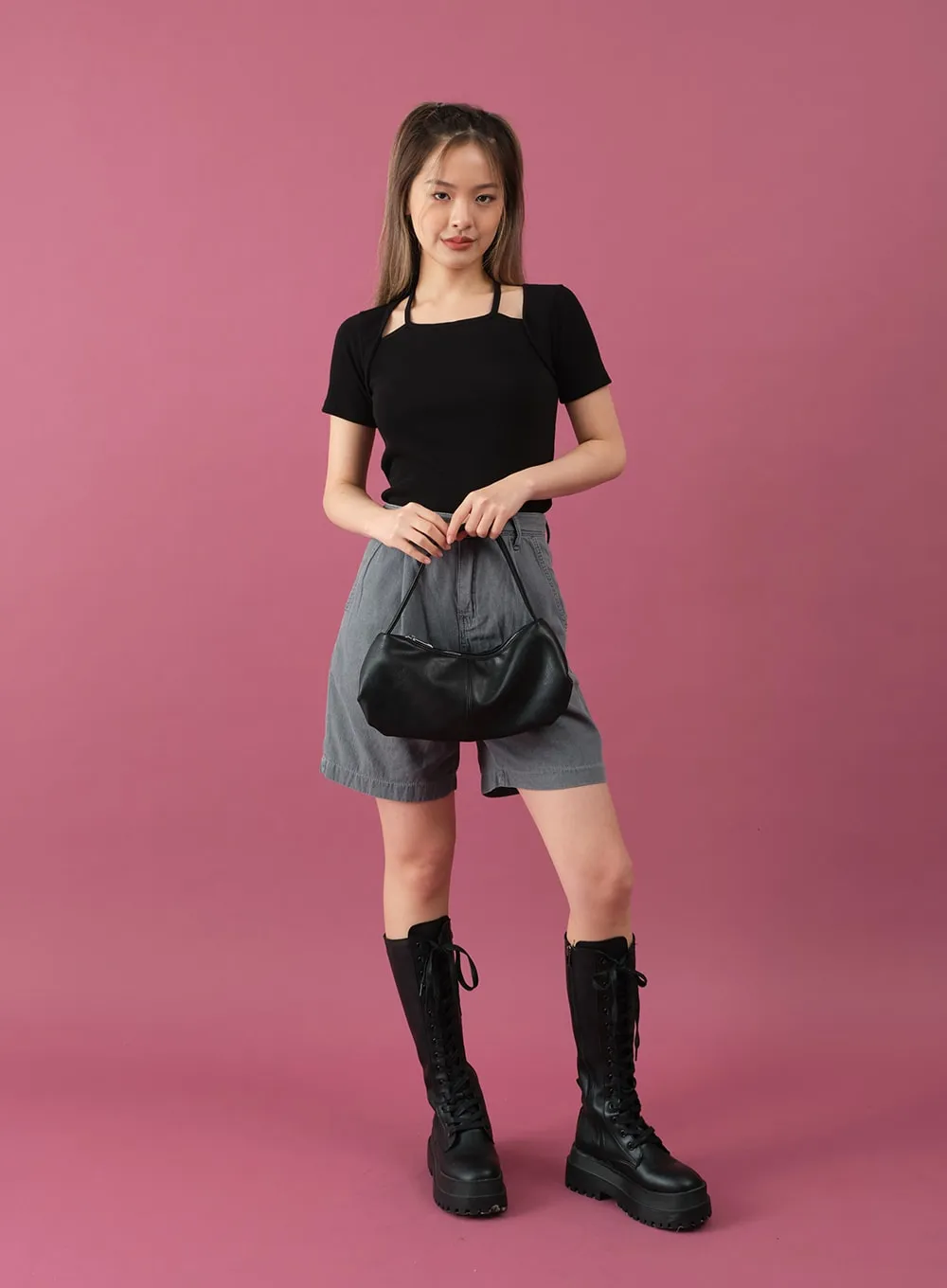 Pintuck Summer Jean Shorts CM11 sold by Lewkin product image thumbnail 2