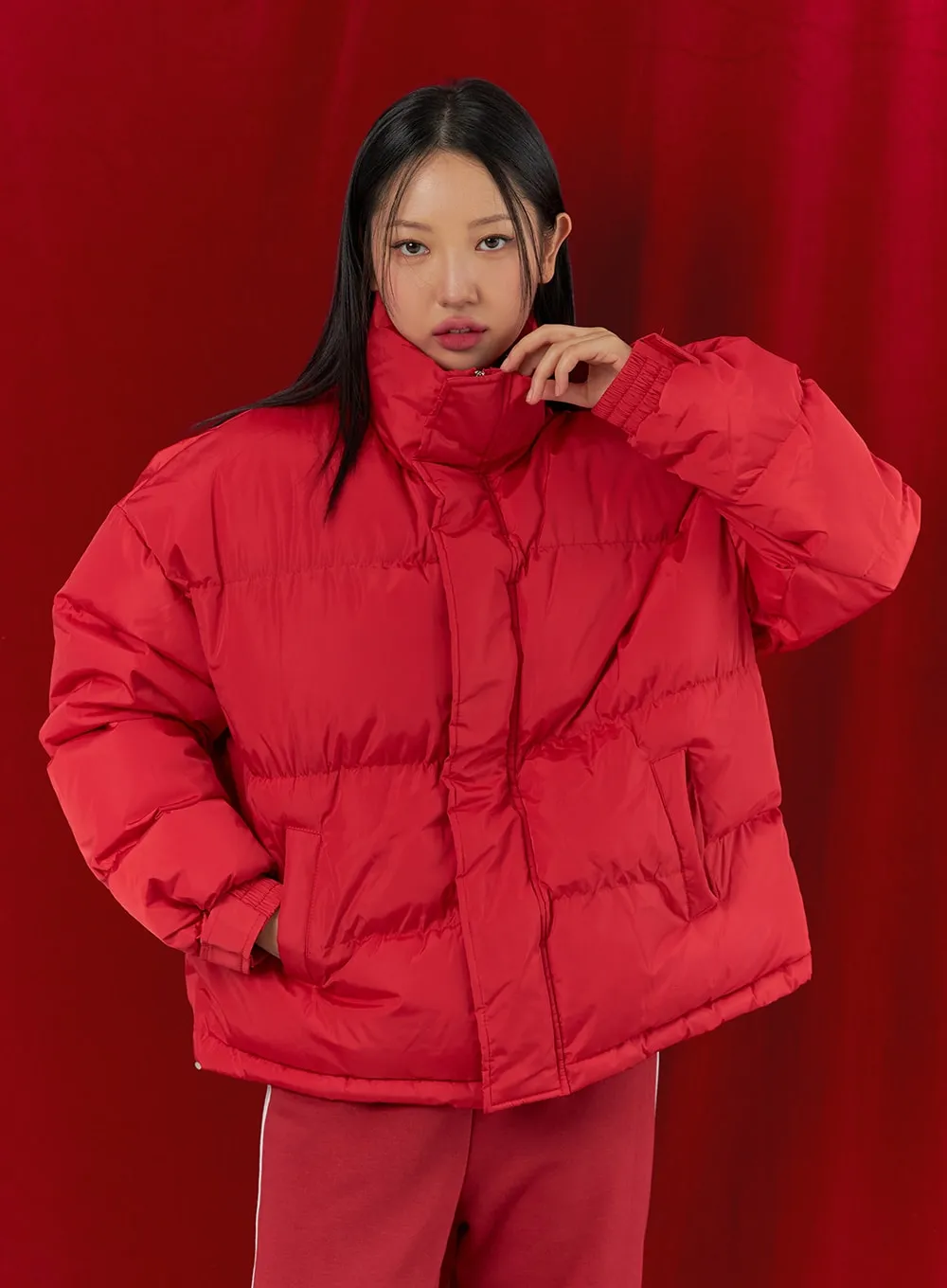 Oversized Half Turtle Neck Puffer Jacket IN322 sold by Lewkin