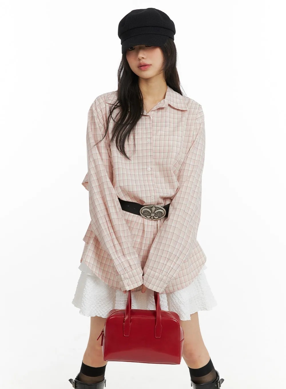 Square Boston Handbag CM413 sold by Lewkin product image thumbnail 2