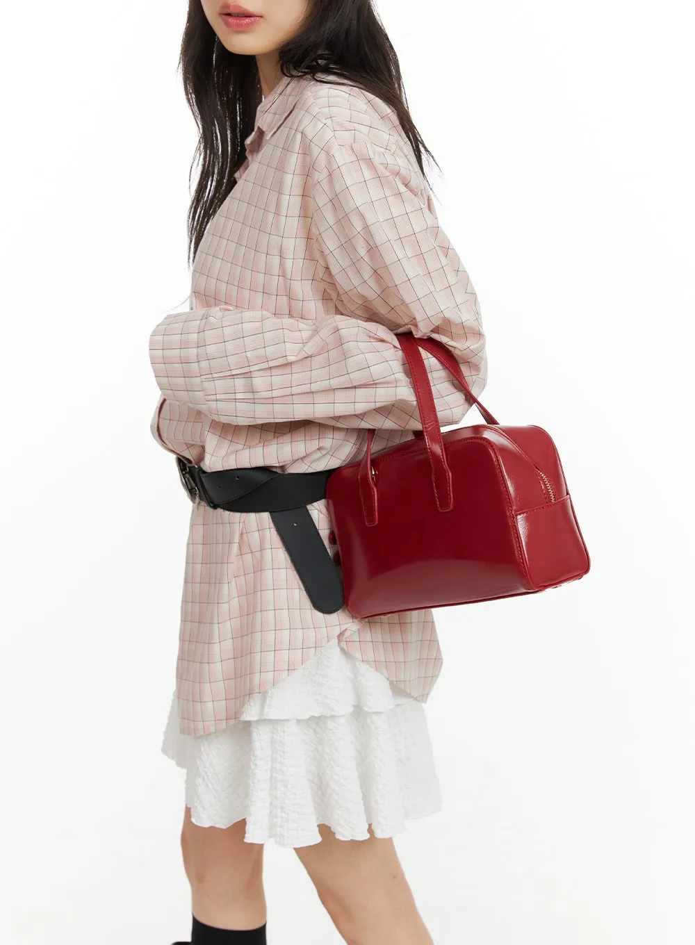 Square Boston Handbag CM413 sold by Lewkin product image thumbnail 3