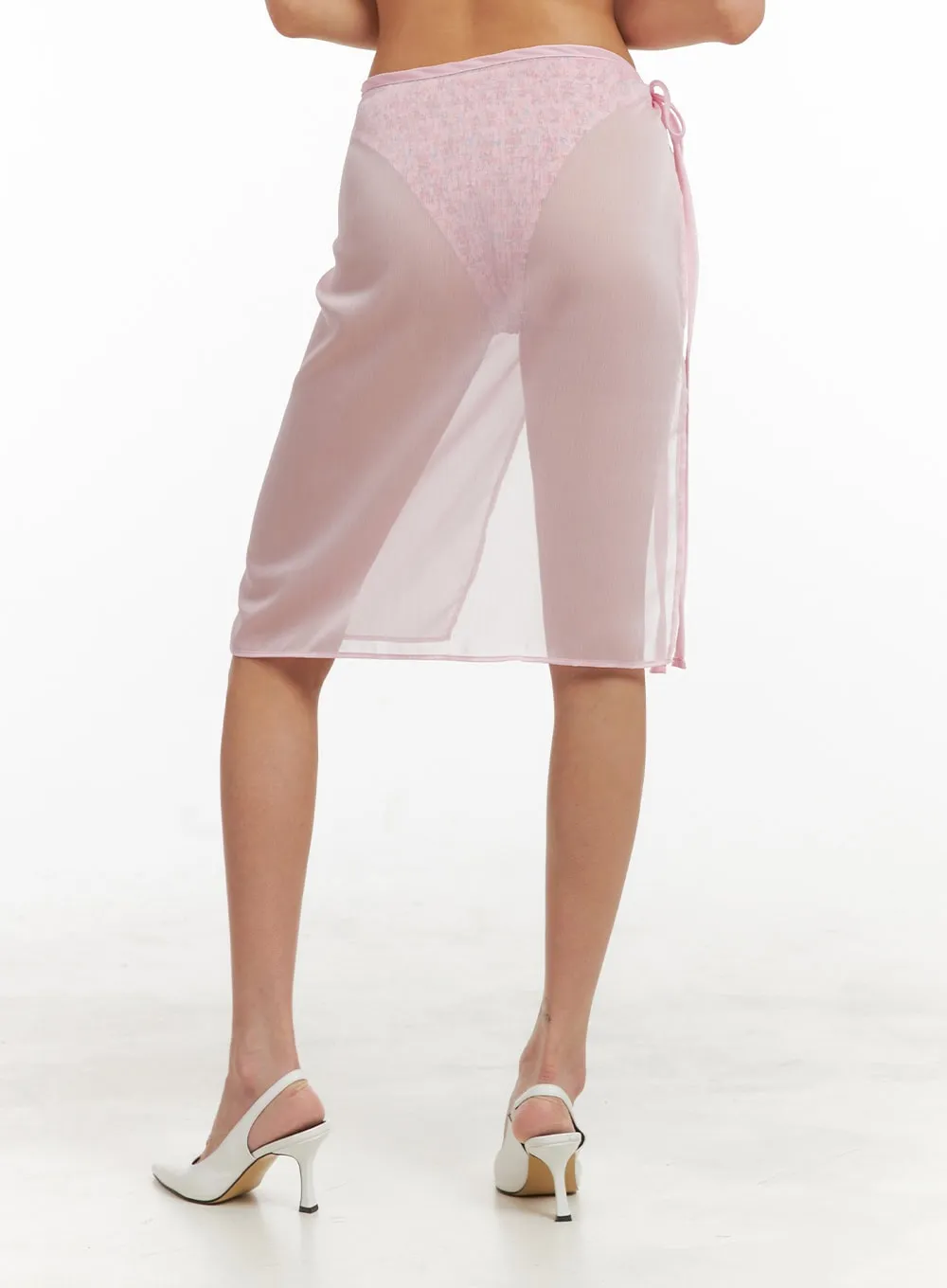 Sheer Wrap Midi Cover-Up OY408 sold by Lewkin product image thumbnail 4