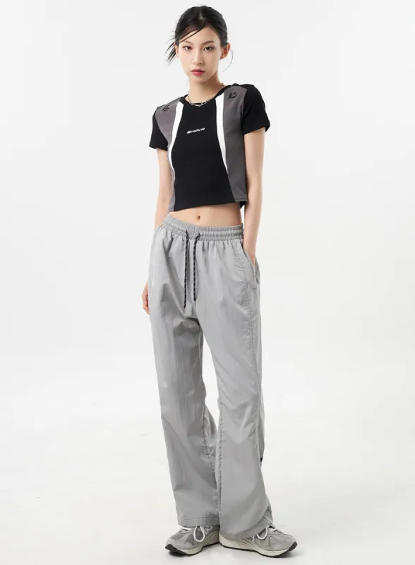Wide Leg Track Pants CU309 sold by Lewkin