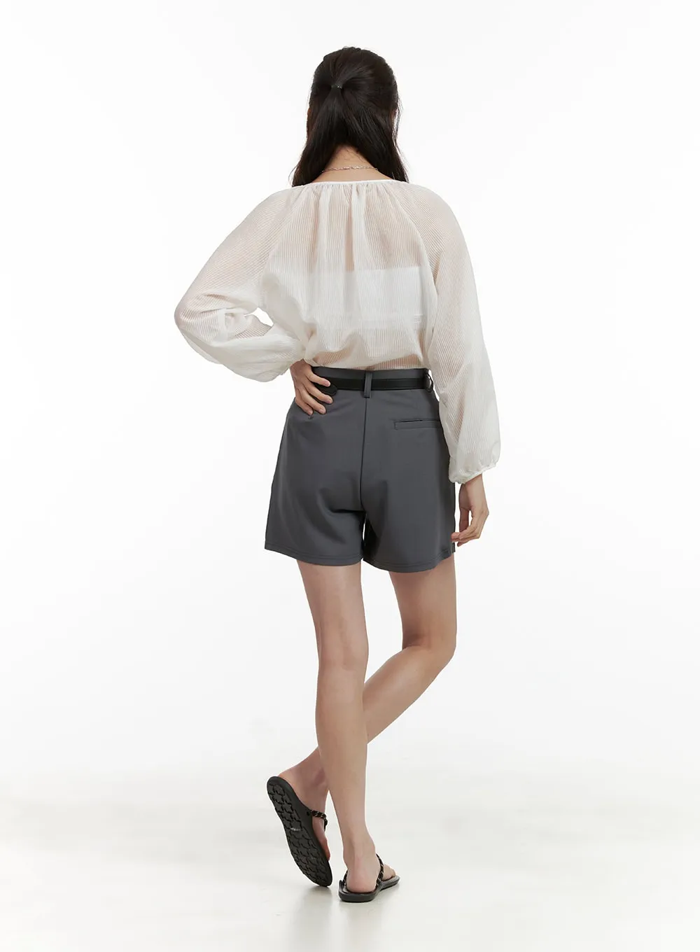 Buttoned Summer Long Sleeve Blouse OU411 sold by Lewkin product image thumbnail 3