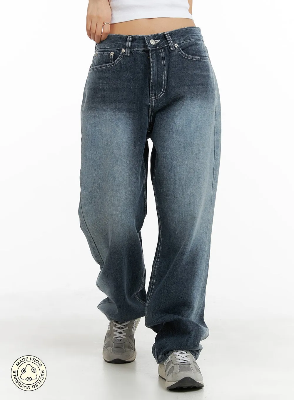 Recycled Wide Baggy Jeans (Unisex) CM425 sold by Lewkin
