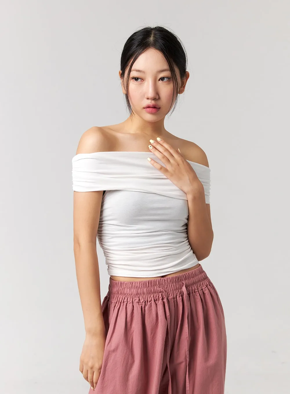 Off-Shoulder Crop Top CG319 sold by Lewkin product image thumbnail 4