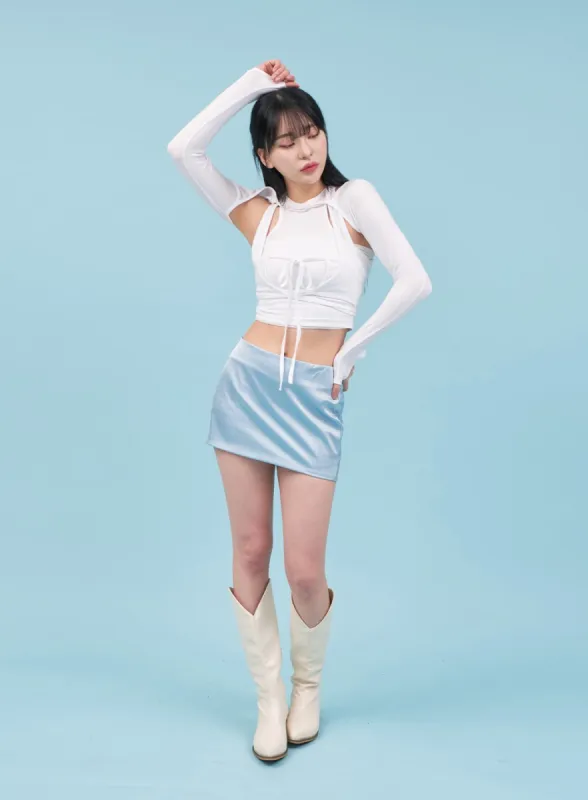 Low-rise Glowy Mini Skirt CA06 sold by Lewkin