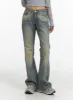 Slim Leg Washed Denim Bootcut Jeans CJ416 sold by Lewkin