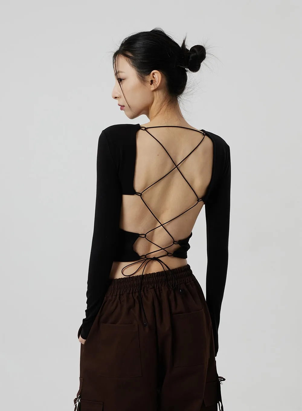 Back Cross Tie Top CF308 sold by Lewkin