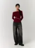 Mid Waist Wide Leg Washed Jeans CD329 sold by Lewkin