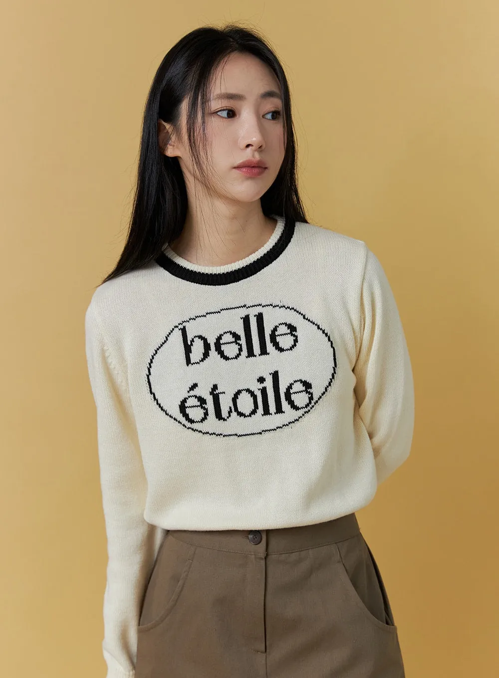 Etoile Lettering Knit Sweater ON303 sold by Lewkin product image thumbnail 4