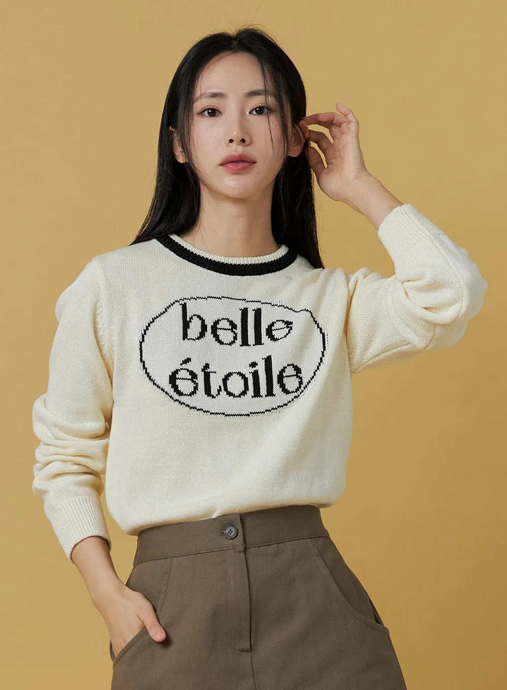 Etoile Lettering Knit Sweater ON303 sold by Lewkin