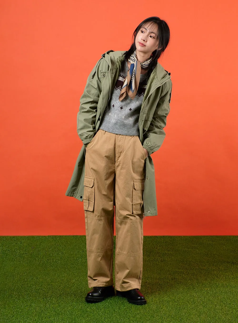 Solid Hooded Trench Coat OF405 sold by Lewkin product image thumbnail 3