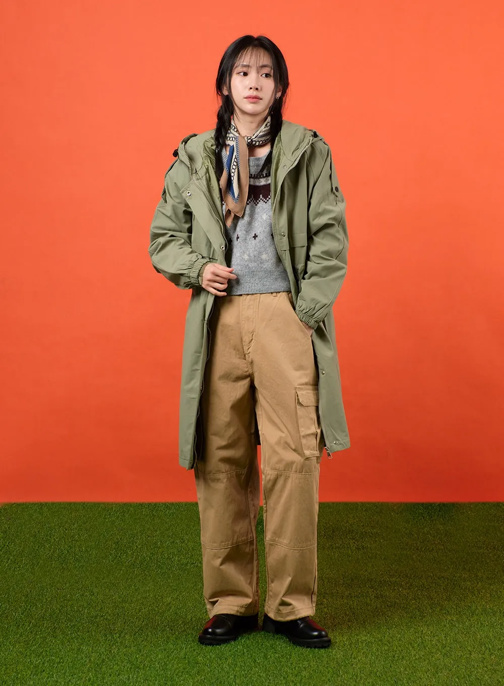 Solid Hooded Trench Coat OF405 sold by Lewkin product image thumbnail 4