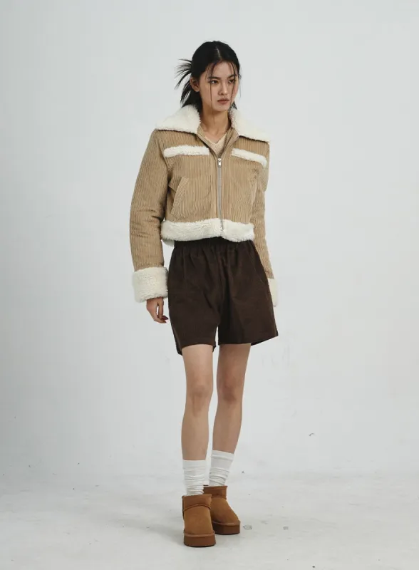 Corduroy Wide Shorts CD07 sold by Lewkin