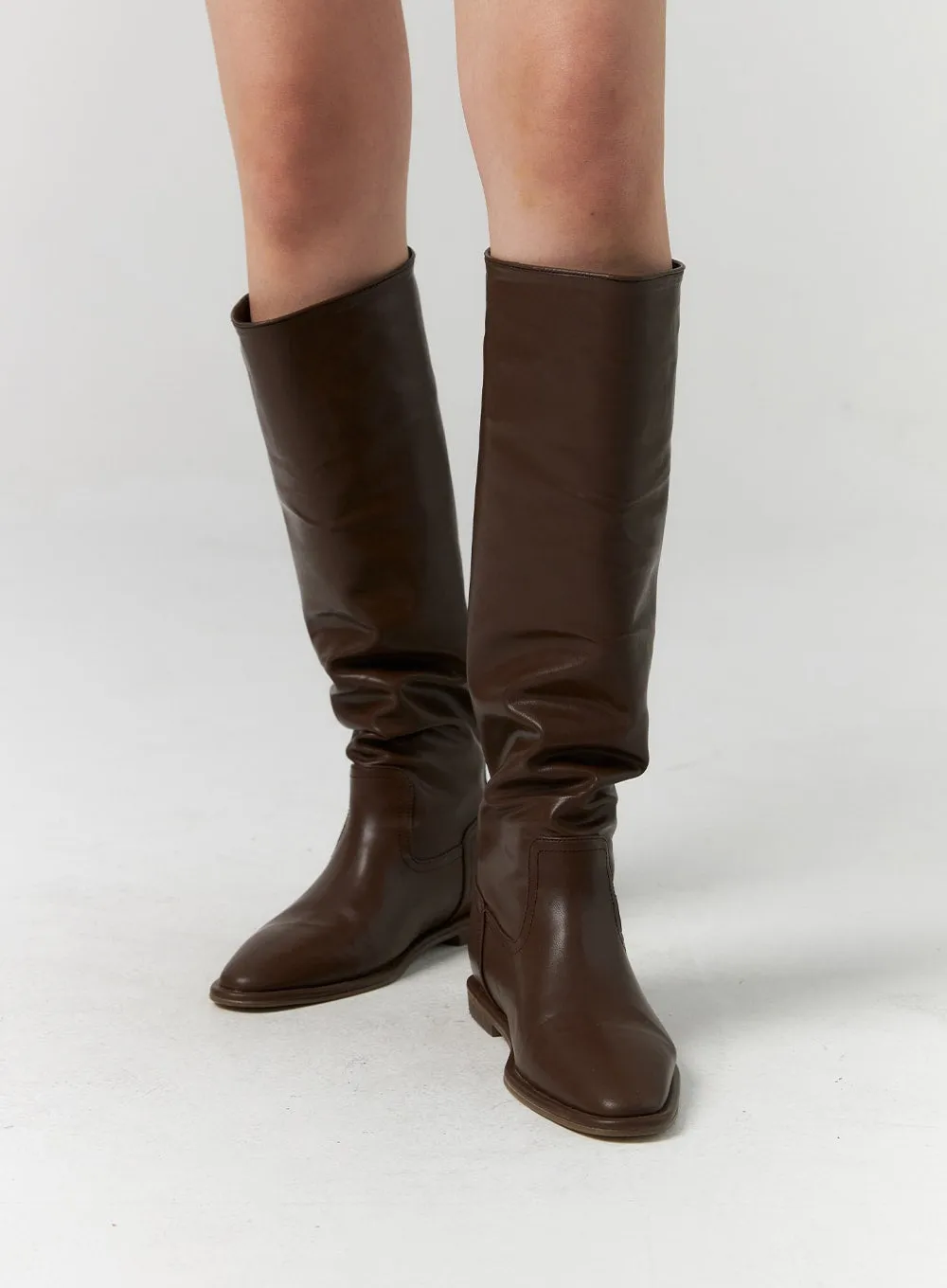 Faux Leather Knee Boots CS313 sold by Lewkin product image thumbnail 3