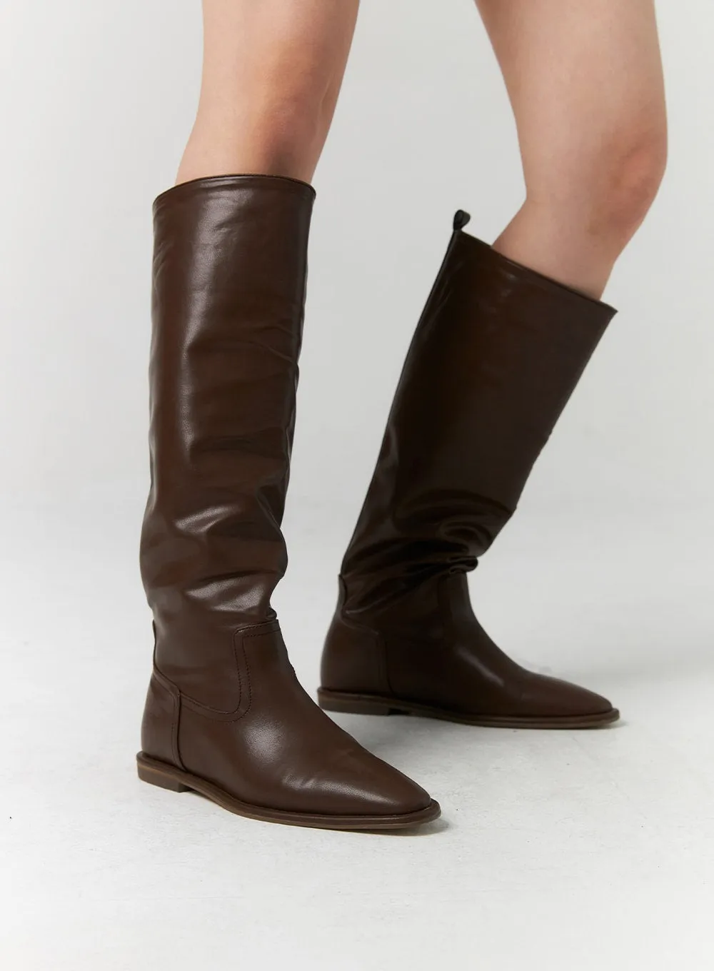 Faux Leather Knee Boots CS313 sold by Lewkin