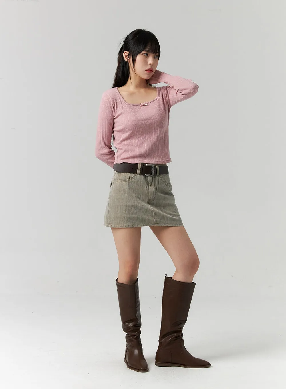 Faux Leather Knee Boots CS313 sold by Lewkin product image thumbnail 5