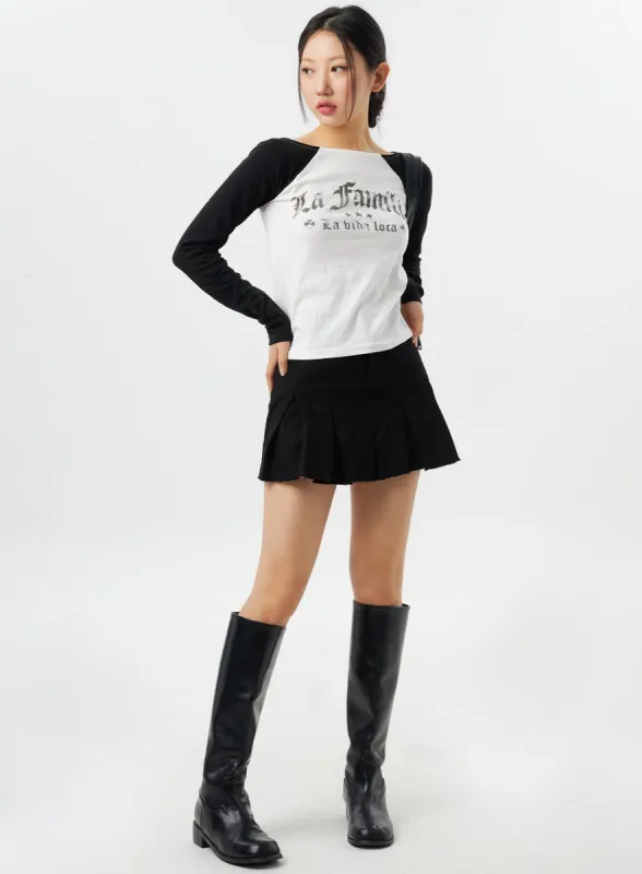 Pleated Mini Skirt CY315 sold by Lewkin