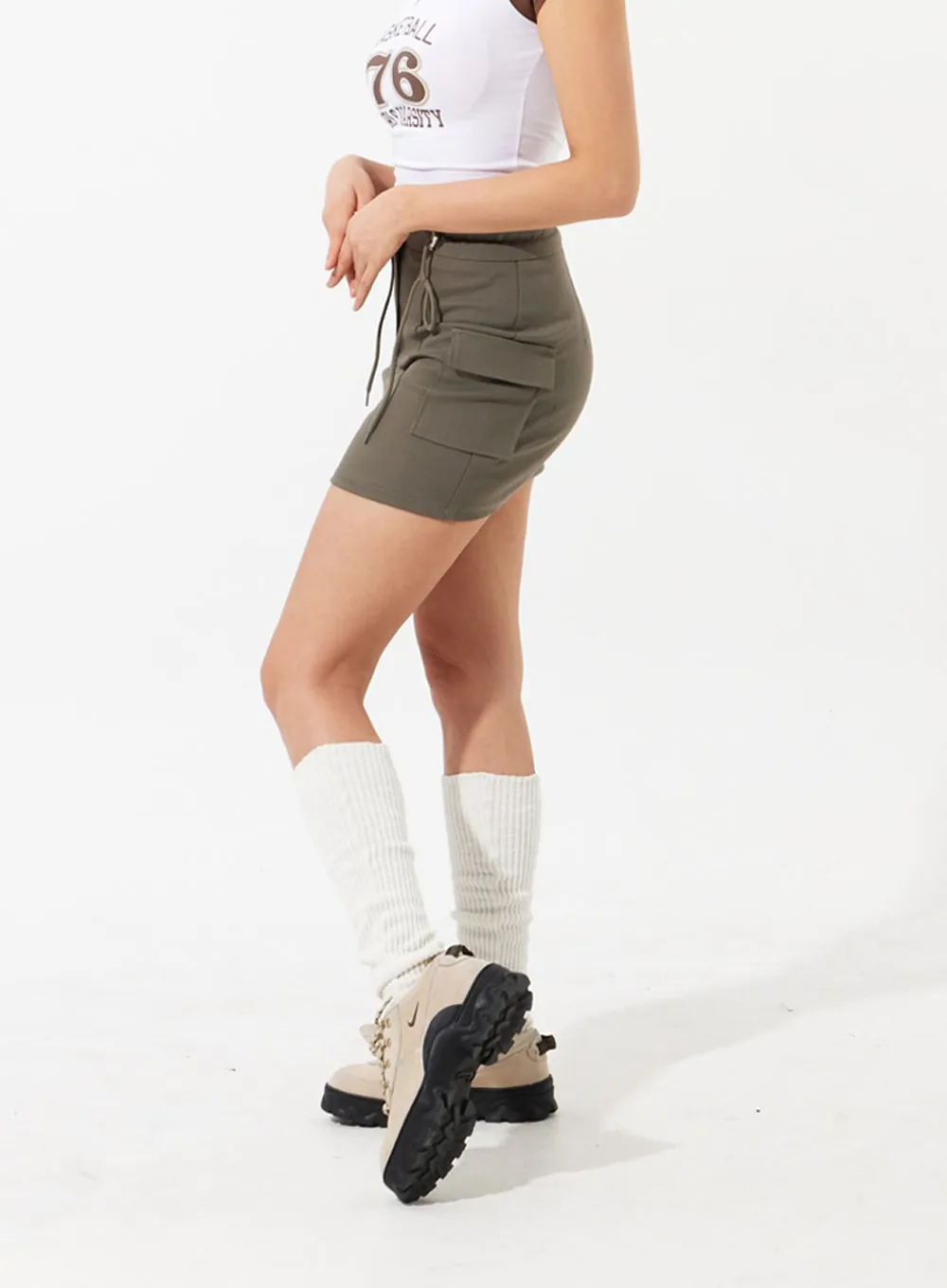 Drawstring Cargo Mini Skirt IM306 sold by Lewkin product image thumbnail 2