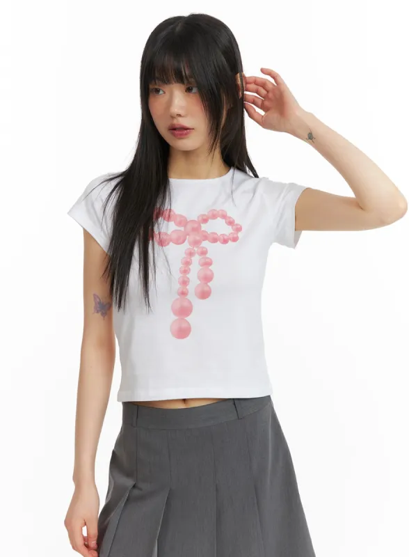 Graphic Ribbon Tee CM413 sold by Lewkin