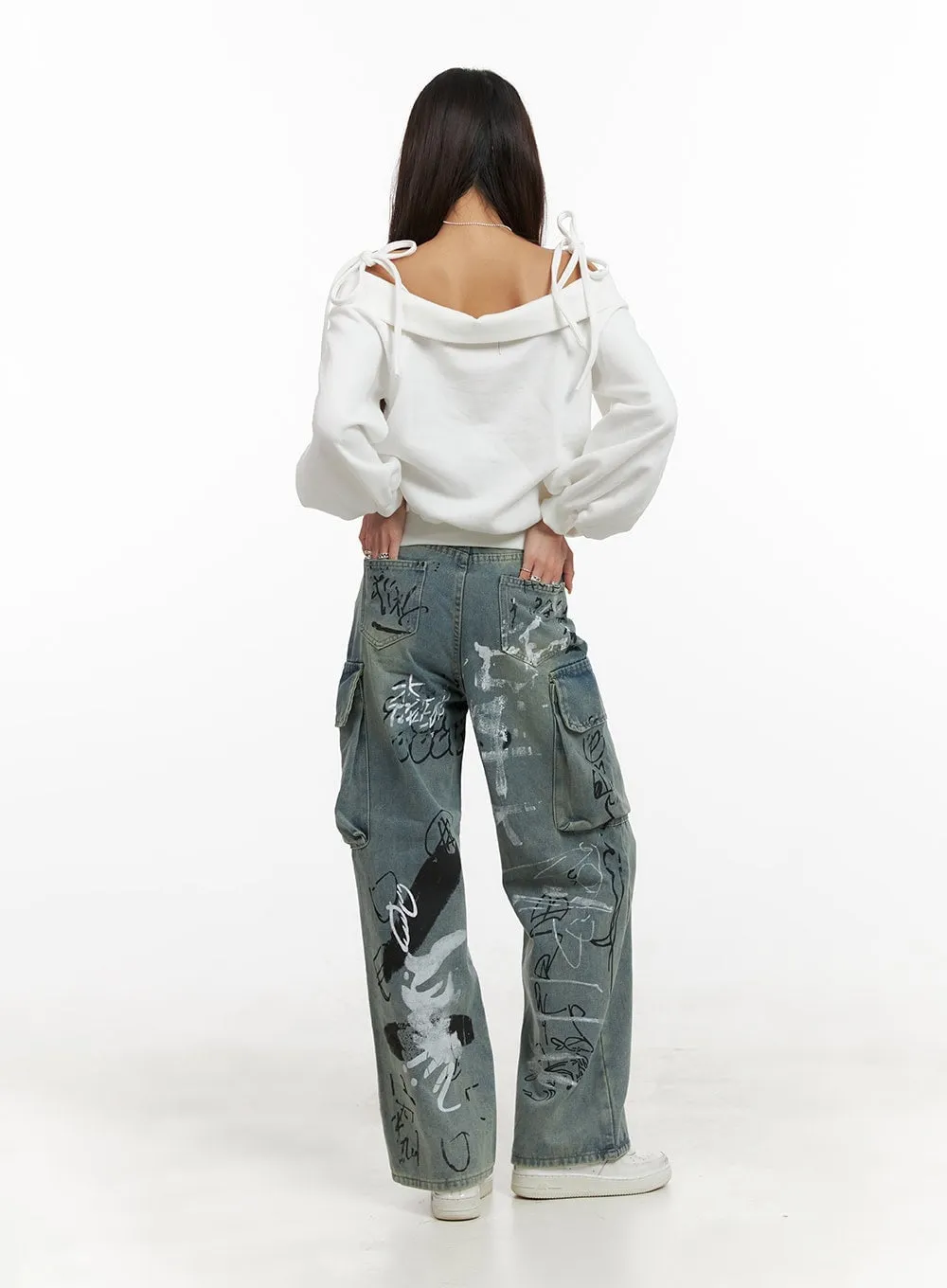 Cargo Painted Jeans CA430 sold by Lewkin product image thumbnail 4