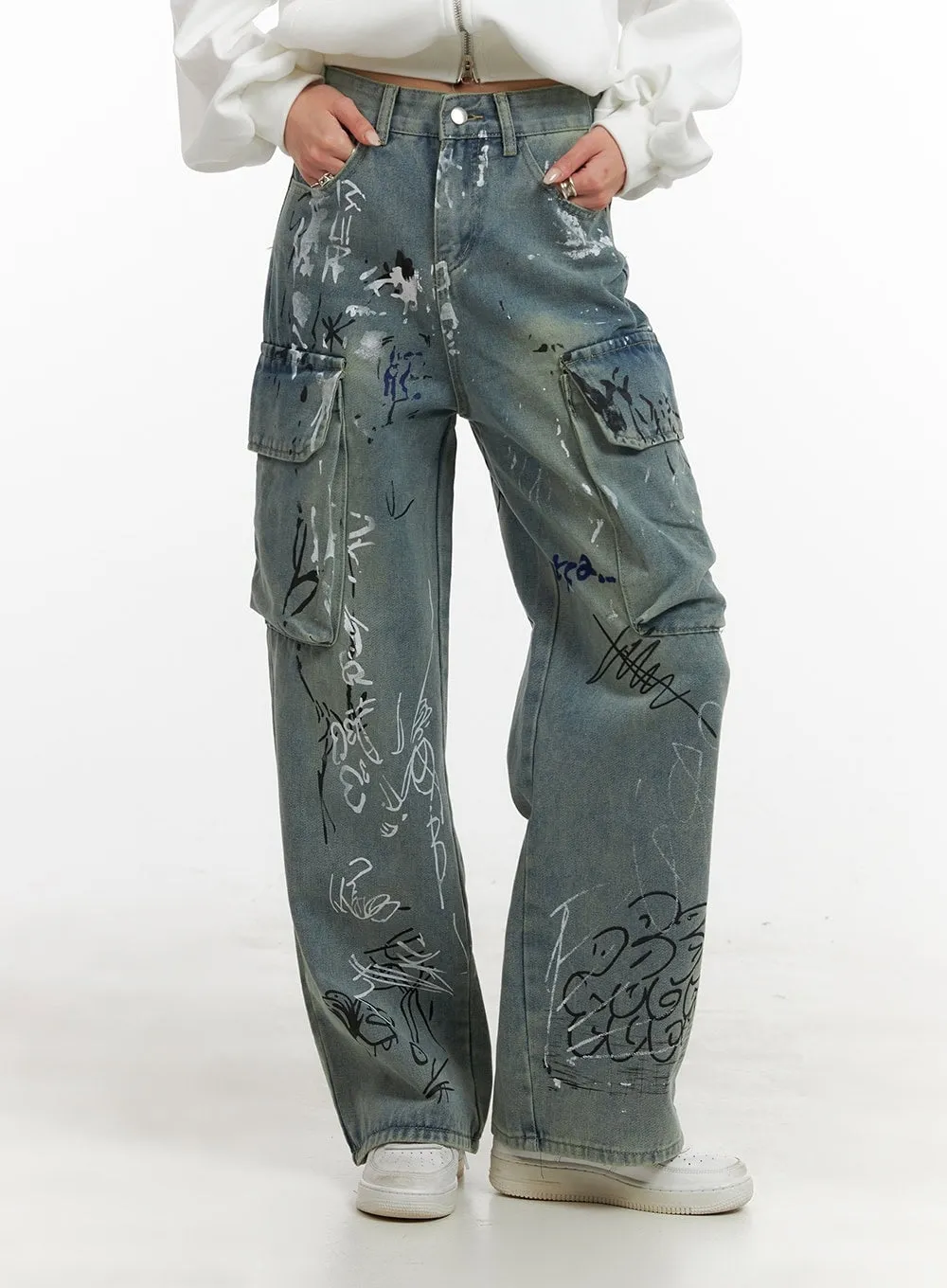 Cargo Painted Jeans CA430 sold by Lewkin product image thumbnail 2