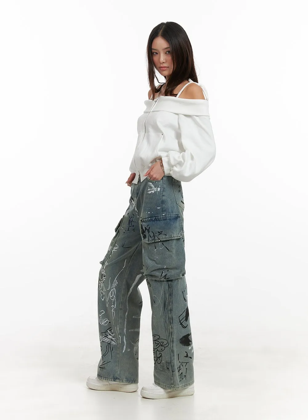 Cargo Painted Jeans CA430 sold by Lewkin product image thumbnail 3