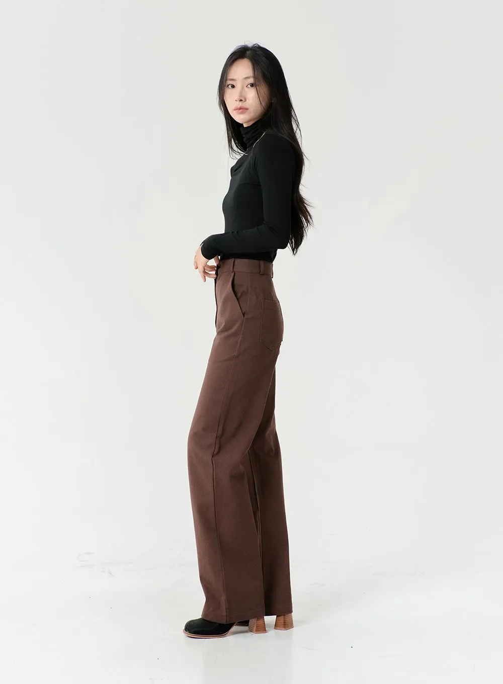 Line Detail Fall Color Cotton Pants OS13 sold by Lewkin product image thumbnail 4